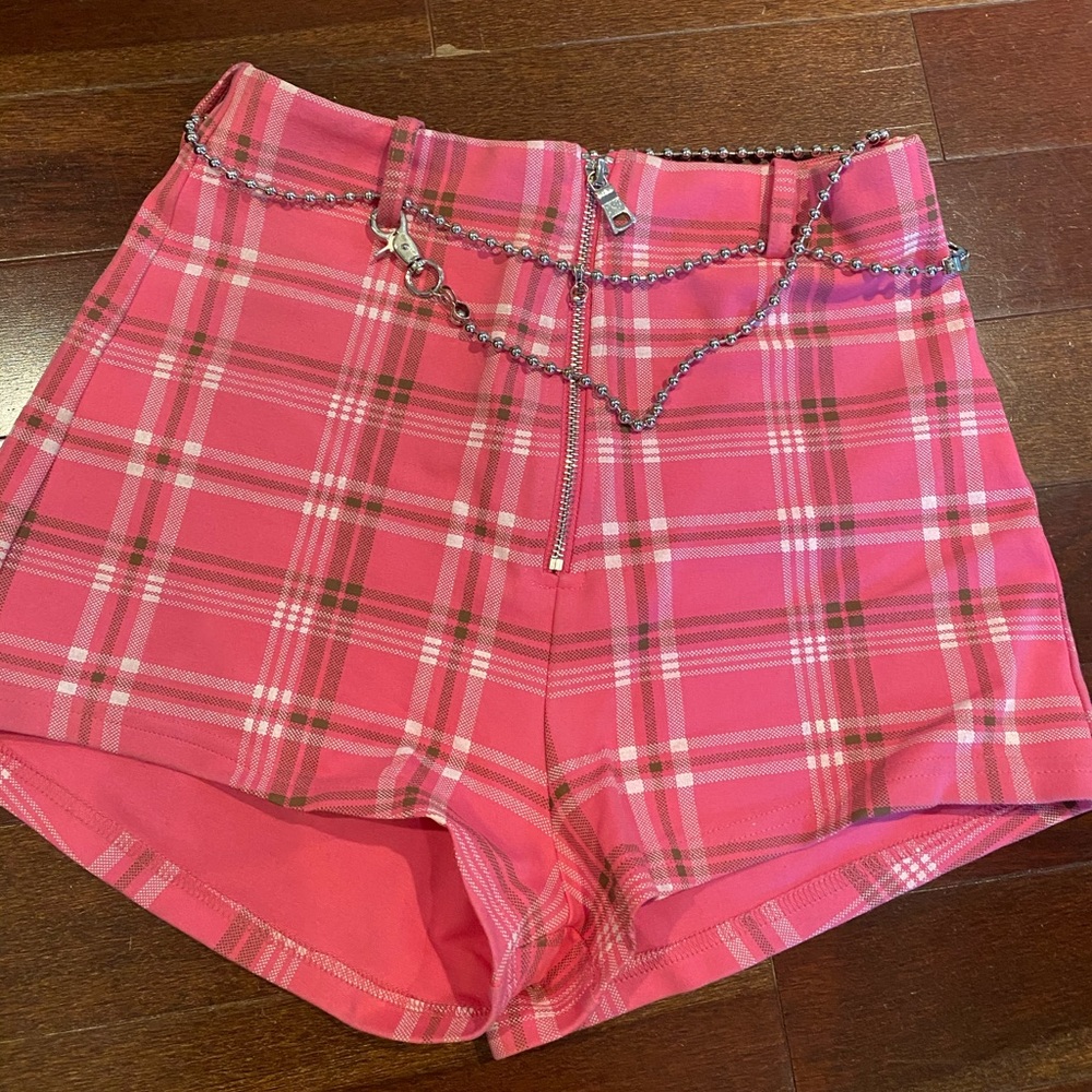 I AM GIA x Revolve pink shorts with chain